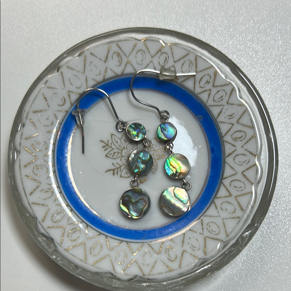 Vintage, Exceptional Abalone Shell Dangle Earring… - image 8